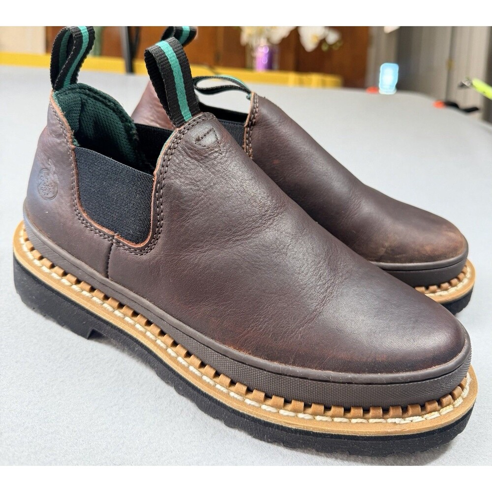Georgia Giant Boots Womens 7.5 M Romeo Slip On Work Shoe Brown Leather - Picture 14 of 14